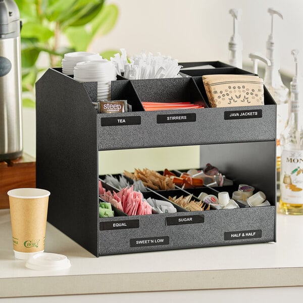 ServSense Black 24-Section Dual-Sided Condiment Organizer – item 651CNOPLH24 image 2