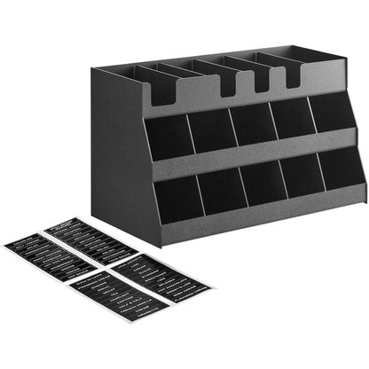 ServSense Black 16-Section Condiment Organizer – item 651CNOPLHS10