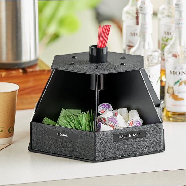 ServSense Black 6-Section Stackable Condiment Organizer – item 651CNOPLLZT image 2