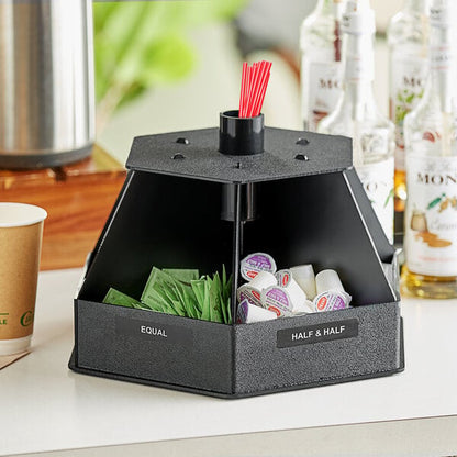 ServSense Black 6-Section Stackable Condiment Organizer – item 651CNOPLLZT image 2