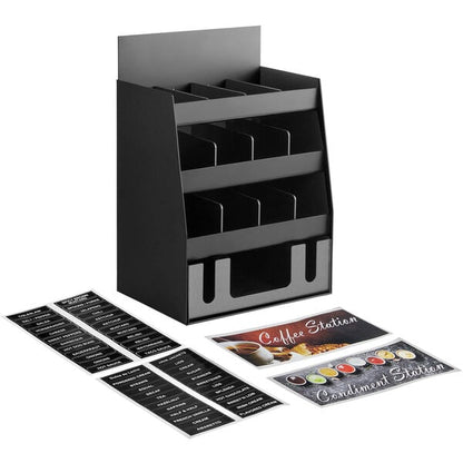 Condiment Organizer w/ Drawer and Header Decals - 16" x 12" – item 651CNOPLV10