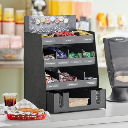 Condiment Organizer w/ Drawer and Header Decals - 16" x 12" – item 651CNOPLV10 image 2