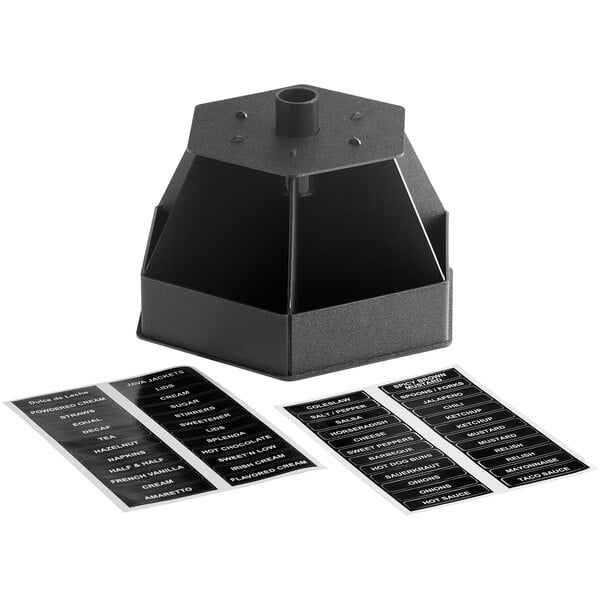 ServSense Black 6-Section Lazy Susan Condiment Organizer – item 651CNOPLLZB