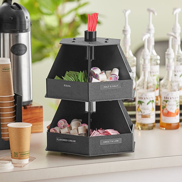 ServSense Black 12-Section Lazy Susan Condiment Organizer – item 651CNOPLLZKT image 2