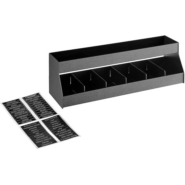 ServSense Black 6-Section Condiment Organizer – item 651CNOPLHS6