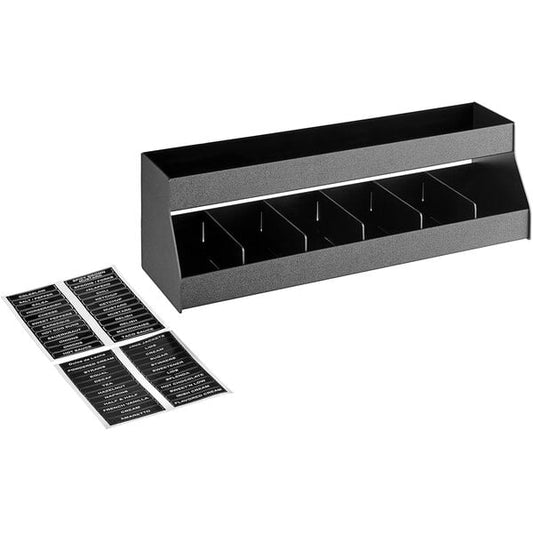 ServSense Black 6-Section Condiment Organizer – item 651CNOPLHS6