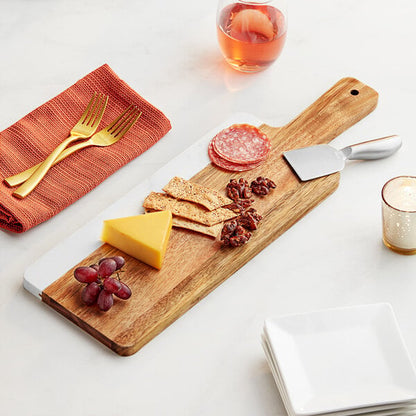 Acopa 14" x 6" Acacia Wood and Serving Board w/ Handle – item 303SBMW196