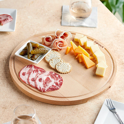 Boska Friends 13 7/16" Large Round Beech Wood Serving Board – item 654320537