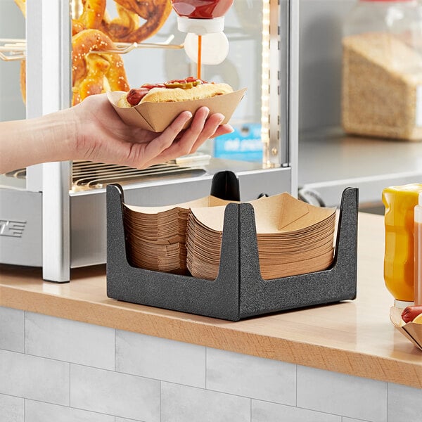 Choice Black Paper Food Tray Condiment Organizer – item 176CNOPLDG1 image 2