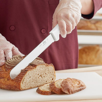 Choice 10" Serrated Edge Bread Knife w/ White Handle – item 220KWSLCSR10 image 2