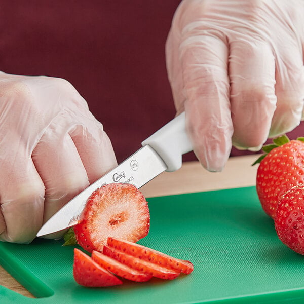 Choice 3 1/2" Smooth Edge Paring Knife w/ White Handle – item 220KWPARSM35 image 2