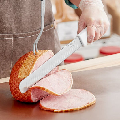 Choice 14" Granton Edge Slicing Knife w/ White Handle – item 220KWSLCGE14 image 2
