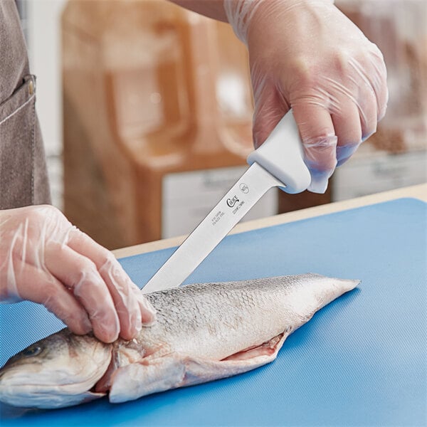 Choice 8" Narrow Semi-Stiff Fillet Knife w/ White Handle – item 220KWFLTNRW8 image 2