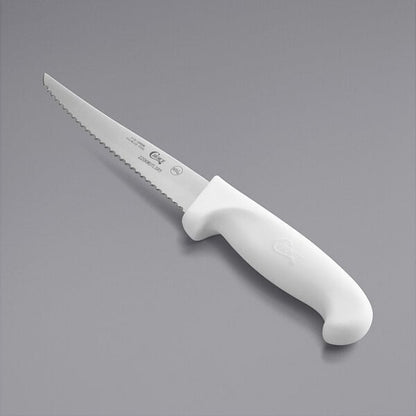 Choice 5" Serrated Edge Utility Knife w/ White Handle – item 220KWUTLSR5