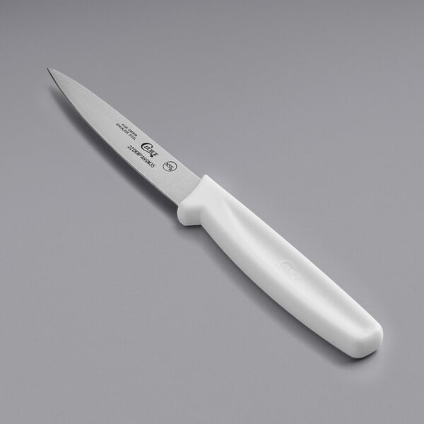 Choice 3 1/2" Smooth Edge Paring Knife w/ White Handle – item 220KWPARSM35