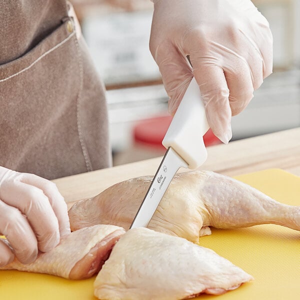 Choice 6" Narrow Stiff Boning Knife w/ White Handles – item 220KWBONNRW6 image 2
