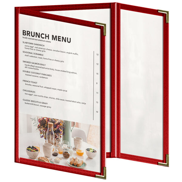H. Menu Cover w/ Gold Smooth Corners and Glossy Finish – item 759TDQ3CG55 image 2