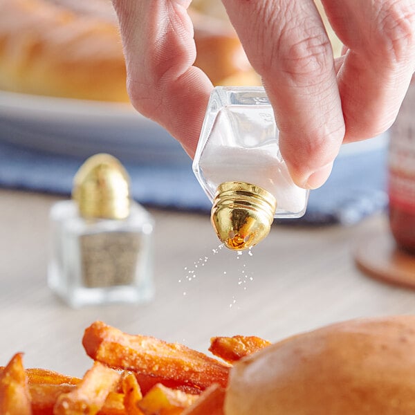Choice 0.5 oz. Mini Salt & Pepper Shaker w/ Gold Top – item 176GL5GDSP image 2