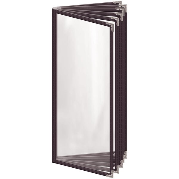 H. Menu Cover w/ Silver Decorative Corners and Gloss Finish – item 759T125BG41