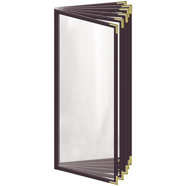 H. Menu Cover w/ Gold Smooth Corners and Gloss Finish – item 759T125CG41