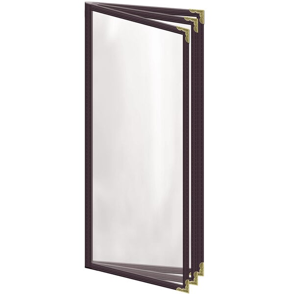 H. Menu Cover w/ Gold Decorative Corners and Gloss Finish – item 759TTB5AG41