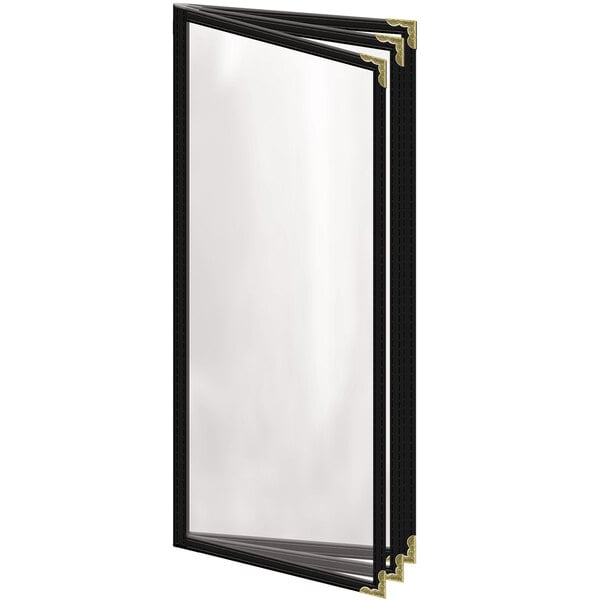 H. Menu Cover w/ Gold Decorative Corners and Gloss Finish – item 759TTB4AG41