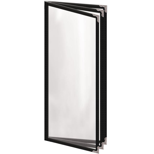 H. Menu Cover w/ Silver Decorative Corners and Gloss Finish – item 759TTB4BG41