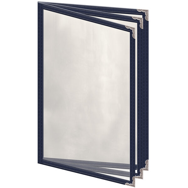 H. Menu Cover w/ Silver Decorative Corners and Gloss Finish – item 759TTB7BG55