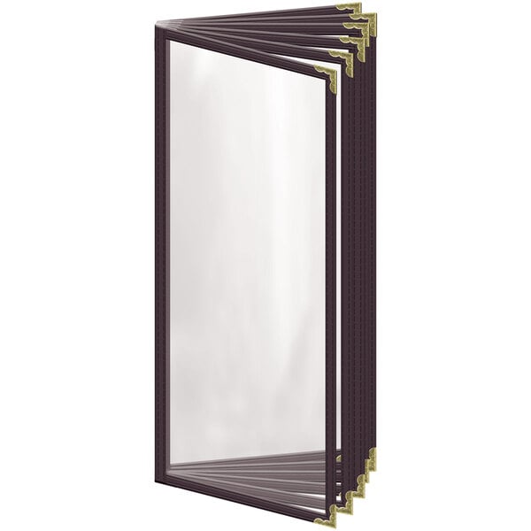 H. Menu Cover w/ Gold Decorative Corners and Gloss Finish – item 759T125AG41