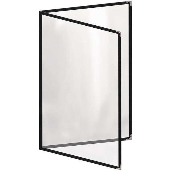 H. Menu Cover w/ Silver Decorative Corners and Gloss Finish – item 759TED4BG17