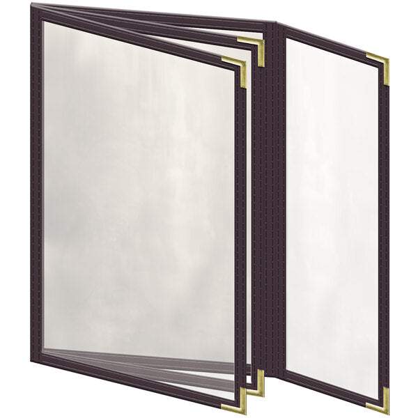H. Menu Cover w/ Gold Smooth Corners and Gloss Finish – item 759TBQ5CG55