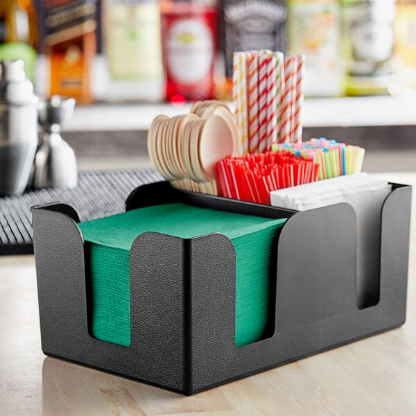 Tablecraft Black Plastic Bar Condiment Caddy Organizer 101 – item 808101 image 2