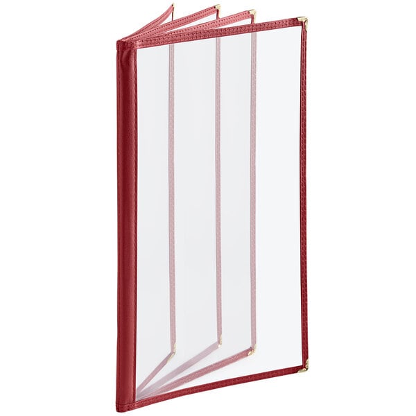 Choice 8 1/2" x 14" 8-View Four Pocket Menu Cover – item 1764PK8514BU
