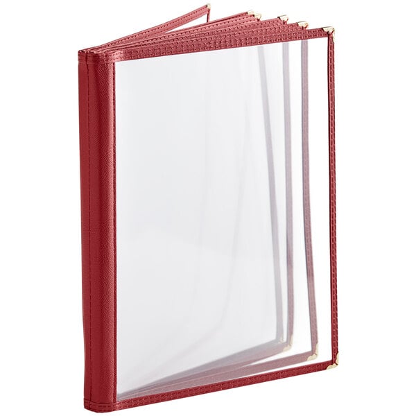 Choice 8 1/2" x 11" 12-View Six Pocket Menu Cover – item 1766PK8511BU