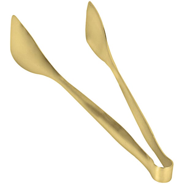 Front of the House 12" X-Heavy Matte Brass Tongs – item 957BUT24GO22