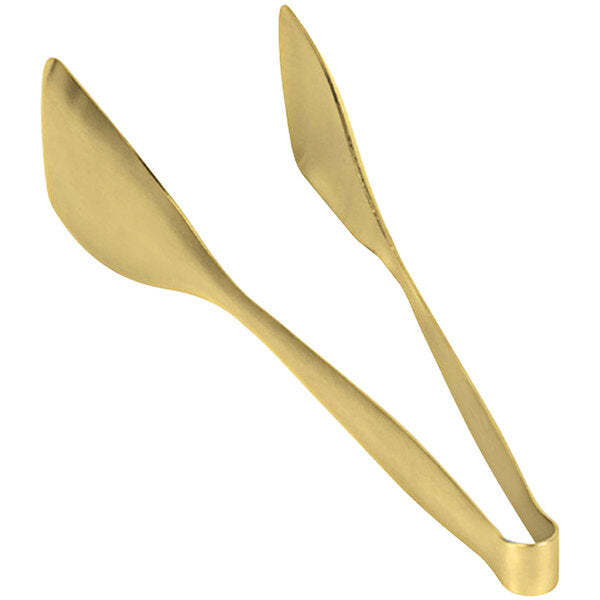 Front of the House 9" X-Heavy Matte Brass Tongs – item 957BUT26GO22