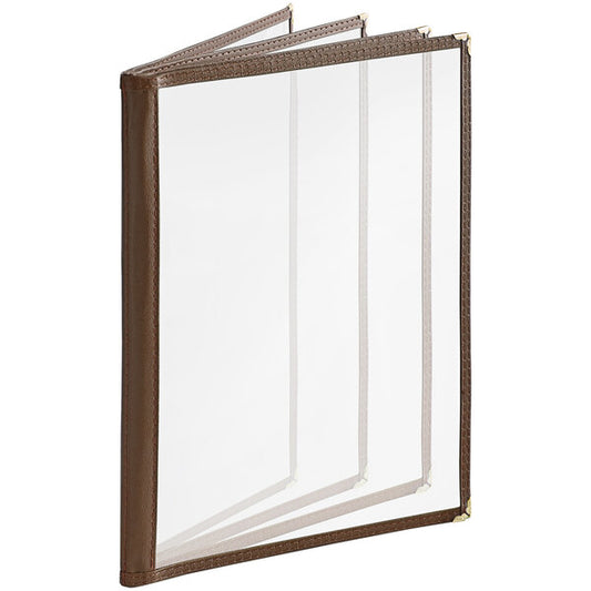 Choice 8 1/2" x 11" 8-View Four Pocket Menu Cover – item 1764PK8511BR