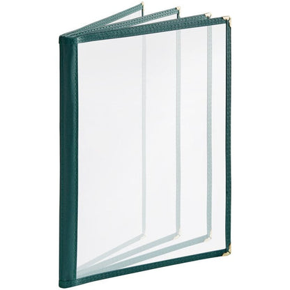 Choice 8 1/2" x 11" 8-View Four Pocket Menu Cover – item 1764PK8511GR