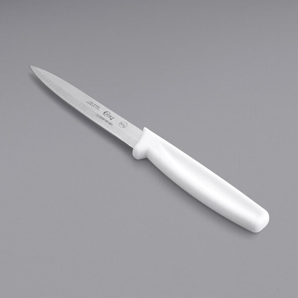 Choice 4" Smooth Edge Paring Knife w/ White Handle – item 220KWPARSM4