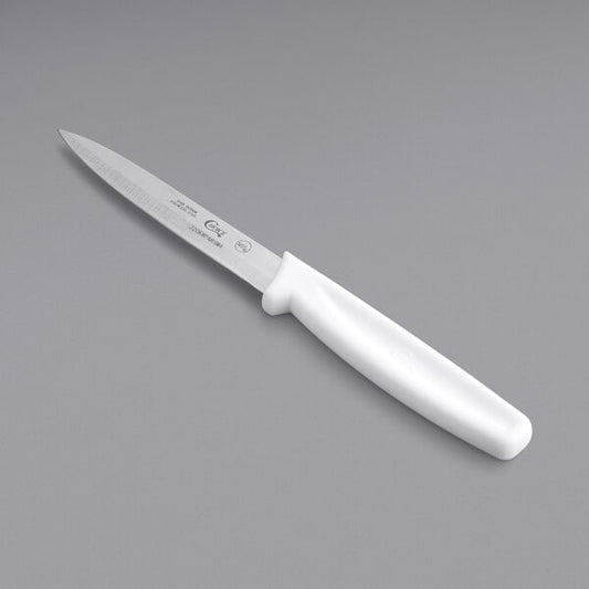 Choice 4" Smooth Edge Paring Knife w/ White Handle – item 220KWPARSM4