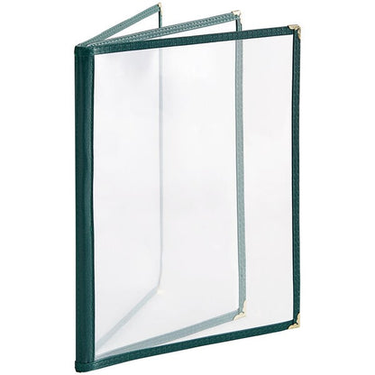 Choice 8 1/2" x 11" 6-View Three Pocket Menu Cover – item 1763PK8511GR