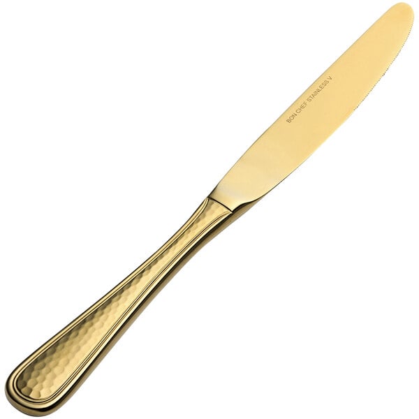 Bon Chef Positano 9 3/8" X-Heavy Gold European Dinner Knife – item 201S4711G