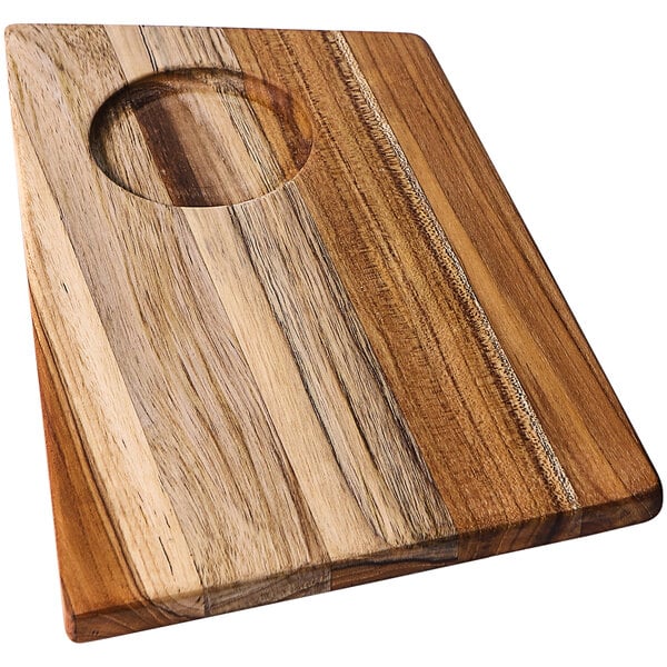 Teakhaus Geo 11" x 7" Serving Board w/ 3" Bowl Insert – item 4971220