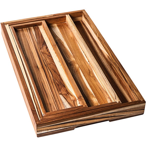 Teakhaus Timeless 3-Piece Nesting Teakwood Serving Tray Set – item 4971304