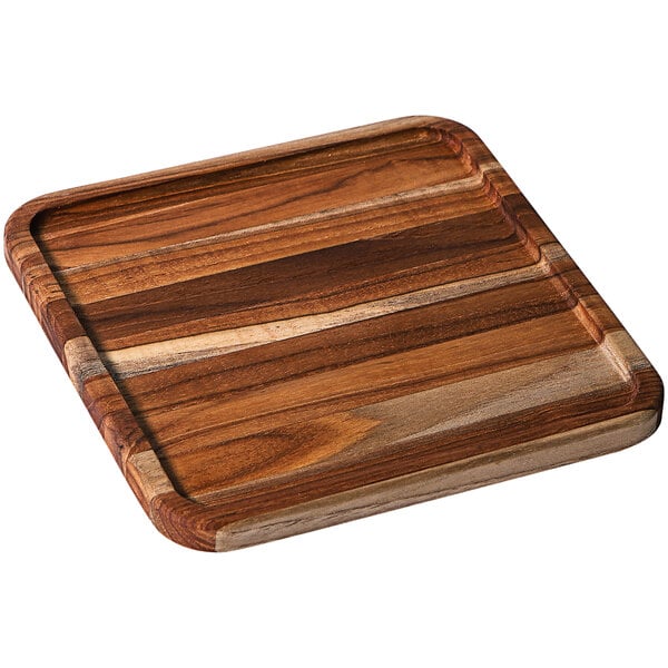 Teakhaus Essential 8" x 8" x 1/2" Teakwood Serving Tray – item 4971308