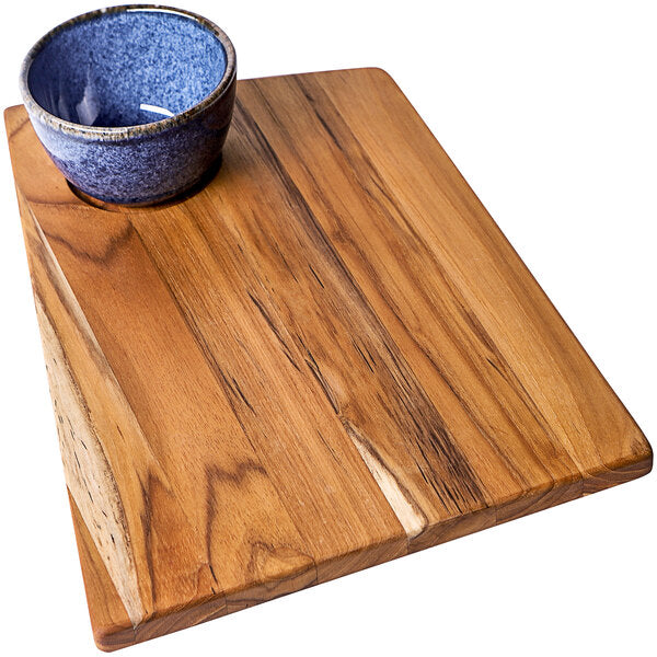 Teakhaus Geo 14" x 10" Serving Board w/ 3" Bowl Insert – item 4971221
