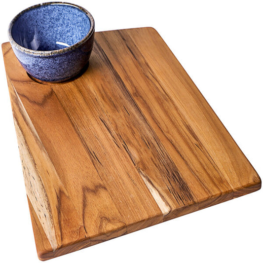 Teakhaus Geo 14" x 10" Serving Board w/ 3" Bowl Insert – item 4971221