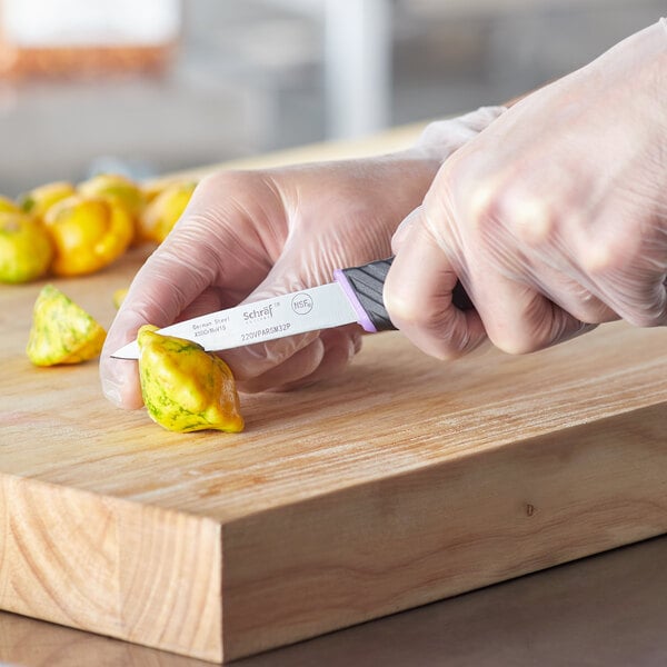 Schraf Paring Knife w/ Purple Allergen-Free TPRgrip Handle – item 220VPARSM32P image 2