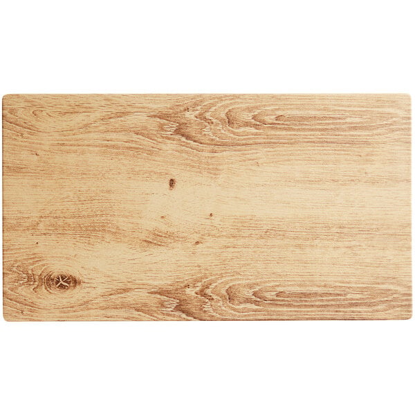 Acopa 18" x 10" Light Oak Faux Wood Melamine Serving Board – item 304FXWD181B image 2