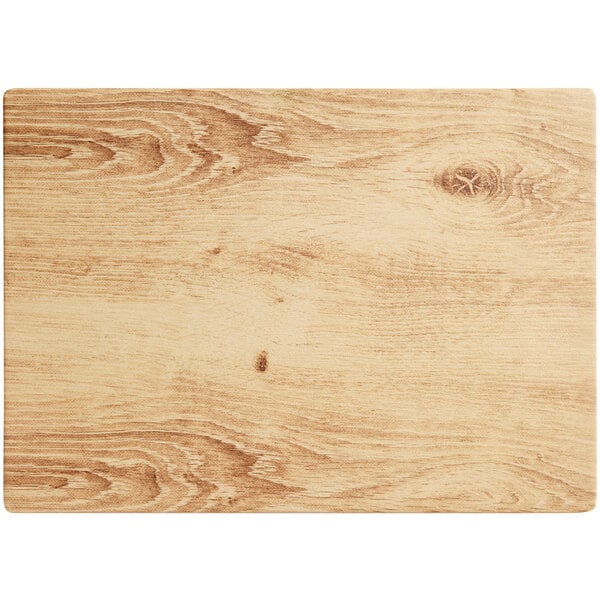 Acopa 14" x 10" Light Oak Faux Wood Melamine Serving Board – item 304FXWD141B image 2